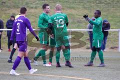 Testspiel - Fußball - SV Manching - VFR Neuburg/Donau  - Der 3:1 Führungstreffer durch Benedikt Vollnhals (#9 Manching)  - jubel - Rainer Meisinger (#19 Manching) - Foto: Jürgen Meyer