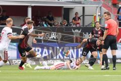 2.BL; FC Ingolstadt 04 - 1. FC Nürnberg - Merlin Röhl (34, FCI) Geis Johannes (5 , 1.FCN) Denis Linsmayer (23, FCI) Zweikampf um den Ball