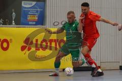 Lotto - Hallen - Bayerncup -  Saison 2022/2023 - FC Fatih Ingolstadt - FC Rockolding - Dardan Berisha #5 rot Fatih - Denis Hadzic grün Rockolding -  Foto: Meyer Jürgen