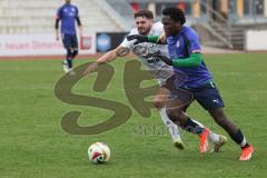 A-Klasse- Saison 2024/25- MTV Ingolstadt - VFB Friedrichshofen - Behlul Limani weiss Friedrichshofen - Juvencio Boa lila MTV - Foto: Meyer Jürgen