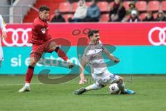 3. Liga; FC Ingolstadt 04 - 1. FC Saarbrücken; Mads Borchers (9, FCI) Torchance verpasst Sonnenberg Sven (4 FCS)