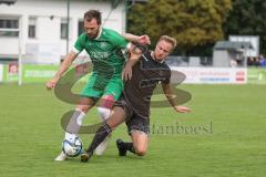 Bezirksliga - Saison 2025/26 - FC Gerolfing - FC Langengeisling - Felix Winkelmeyr (Nr.8 - FC Gerolfing) - Kilian Kaiser schwarz Geisling - Foto: Meyer Jürgen