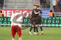 3. Liga; FC Ingolstadt 04 - 
Rot-Weiss Essen; Sieg Jubel Freude Ryan Malone (16, FCI) Simon Lorenz (32, FCI)