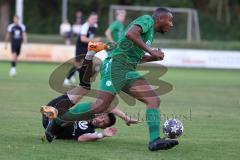 Bezirksliga - Saison 2023/2024 - SV Manching  - VFB Eichstätt II - David Meier (Nr.25 - SV Manching) - Hallmeier Johannes schwarz Eichstätt - Foto: Meyer Jürgen
