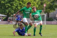 Sparkassenpokal - DJK Ingolstadt - FC Gerolfing - rechts Stefan Schmid grün Gerolfing - Fabian Kuppe blau DJK Ingolstadt - Foto: Jürgen Meyer