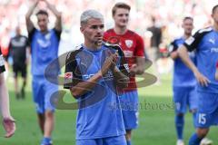 2.BL; Hannover 96 - FC Ingolstadt 04; Spiel ist aus, Spieler bedanken sich bei den Fans, Thomas Rausch (45, FCI)