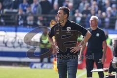 3. Liga; SV Meppen - FC Ingolstadt 04; an der Seitenlinie, Spielerbank Cheftrainer Michael Köllner (FCI)