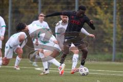 *** Bayernliga Nord - Saison 2025/26 - FC Ingolstadt 04 II - TSV Neudrossenfeld - Jason Osei Tutu (Nr.11 - FC Ingolstadt II) - Noah Ismail weiss Neudrossenfeld - Foto: Meyer Jürgen