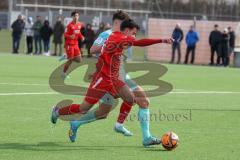 A-Junioren Bundesliga  - Saison 2023/24 - A-Junioren - FC Ingolstadt 04 - TSV 1860 München - Berk Beran rot FC Ing -  - Dulic Sean blau München - Foto: Meyer Jürgen