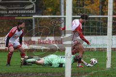 Kreisklasse - Saison 2025/26- Türk SV Ingolstadt - SC Steinberg-  - Daniel Drotleff weiss Türkisch mit einer Torchance  - Johannes Birkner Torwart Steinberg - Foto: Meyer Jürgen