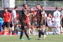 3. Liga; Testspiel; FC Ingolstadt 04 - FC Heidenheim; nach dem Spiel 1:1, Freude bei FCI, David Kopacz (29, FCI) Felix Keidel (43, FCI)