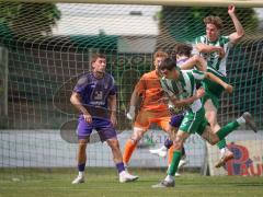 Landesliga - Freundschaftsspiel - Saison 2026/27 - SV Manching - TSV Karteth-Lappersdorf - Peter Sebastian TW Kareth - Lappersdorf  - Dominik Juric (Nr.18 - SV Manching) - Dominik Brnadic (Nr.2 - SV Manching) - Fehr Marco lila Kareth - Lappersdorf  - Foto
