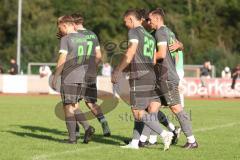 Bezirksliga - Saison 2025/26 - FC Fatih Ingolstadt - FC Gerolfing - Donat Bashota (Nr.24 - FC Gerolfing) mit dem 0:3 Führungstreffer - jubel  - Flaur Bashota (Nr.23 - FC Gerolfing) - Foto: Meyer Jürgen