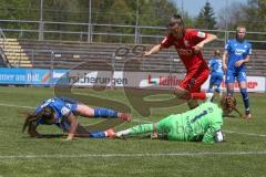 2. Frauen-Bundesliga Süd - Saison 2020/2021 - FC Ingolstadt 04 - SG 1899 Hoffenheim II - Reischmann Stefanie (#21 FCI) - Dick Laura Torwart Hoffenheim - Foto: Meyer Jürgen