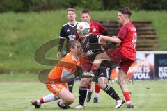 Kreisklasse - Saison 2023/24 - SV Zuchering - TSV Baar/Ebenhausen -  Der 1:0 Führungstreffer durch Leander Friedl rot Zuchering - jubel - Matthias Habermeyer schwarz Ebenhausen - Dominik Weidner Torwart Ebenhausen - Foto: Meyer Jürgen