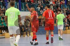 Lotto - Hallen - Bayerncup - Oberbayern -  Saison 2022/2023  - FC Fatih Ing - FC Penzberg - Finale - 1:0 - Deniz Sari rot Fatih trifft zum 1:0 Siegtreffer jubel - Foto: Meyer Jürgen