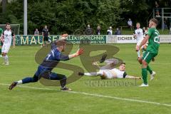 BZL - Oberbayern Nord - SV Manching - VFB Eichstätt II - Schmidt Tim (#20 Manching) grün - Max Dörfler Torwart Eichstätt - Foto: Jürgen Meyer