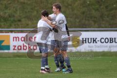 2023_11_5 - SV Kasing - TV Münchsmünster - Kreisliga - Saison 2023/24 -  Der 1:1 Ausgleichstreffer durch Tobias Schmid grau Münchsmünster  - jubel - Foto: Meyer Jürgen