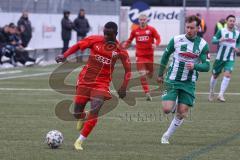 Bayernliga Süd - Saison 2022/2023 - FC Ingolstadt 04 - SV Schalding Heining - Mussa Fofanah (Nr.7 - FCI II) - Tschugg Markus #26 grün Schalding - Foto: Meyer Jürgen