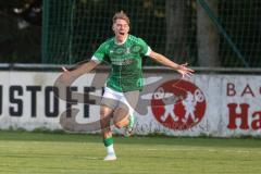 Kreisliga - Saison 2023/24 - Relegation zur BZL - FC Gerolfing - SVA Palzing -  Der 1:0 Führungstreffer durch Timo Kraus grün Gerolfing - jubel - Tor - Foto: Meyer Jürgen