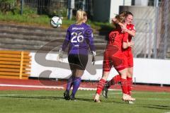 2. Frauen-Bundesliga - Saison 2021/2022 - FC Ingolstadt 04 - FSV Gütersloh - Der 1:1 Ausgleichstreffer durch Maier Ramona (#18 FCI) - jubel - Rolle Sarah Torwart Gütersloh - Foto: Meyer Jürgen