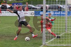Kreisliga- Saison 2024/25- TSV Kösching - TSV Ober./Unterh.stadt-  -  Der 0:1 Führungstreffer durch - Amadeus Taubert weiss Ober-/Unterh.stadt  - jubel - Valentin Hafner rot Kösching - Michael Zimmermann rot Kösching - XXXXX - Foto: Meyer Jürgen
