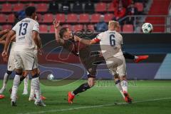 3. Liga - Saison 2026/27 - FC Ingolstadt 04 - TSG Hoffenheim II - Jonas Scholz (Nr.15 - FCI) - Valentin Lässig (Nr.6 - Hoffenheim) - Foto: Meyer Jürgen