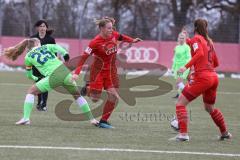 2. Frauen-Bundesliga - Saison 2021/2022 - FC Ingolstadt 04 - VFL Wolfsburg II - Maier Ramona (#18 FCI) - Niesler Charleen grün Wolfsburg - Foto: Meyer Jürgen