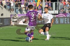 3.Liga - Saison 2022/2023 - VFL Osnabrück - FC Ingolstadt 04 - Visar Musliu (Nr.16 - FCI) - Florian Kleinhansl (Nr.3 - VFL Osnabrück) - Foto: Meyer Jürgen