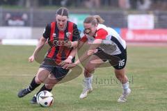 2. Bundesliga Frauen - Saison 2024/25 - FC Ingolstadt 04 Frauen - Eintracht Frankfurt II - Bauer Katharina (Nr.3 - FCI Frauen) - Schwoerer Carlotta weiss Frankfurt - Foto: Meyer Jürgen