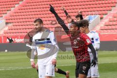 3. Liga - FC Ingolstadt 04 - Waldhof Mannheim - Tor Jubel Caniggia Ginola Elva (14, FCI) Just Jan (22 Mannheim)