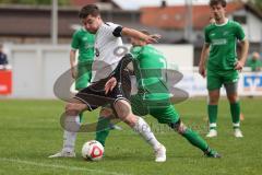 A-Klasse - Saison 2023/24 - TSV Gaimersheim II - FC Gerolfing II-  - Der 4:3 Führungstreffer durch Simon Gelbmann weiss Gaimersheim - jubel - Ralf Rachl grün Gerolfing - Foto: Meyer Jürgen