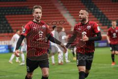 3. Liga - FC Ingolstadt 04 - Türkgücü München - Tor Jubel 1:0, Tobias Schröck (21, FCI) mit Fatih Kaya (9, FCI)