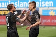 3. Liga - MSV Duisburg - FC Ingolstadt 04 - Tor Jubel Filip Bilbija (35, FCI) Marcel Gaus (19, FCI)