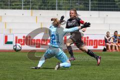 2. Frauen-Bundesliga - Saison 2021/2022 - FC Ingolstadt 04 - TSG 1899 Hoffenheim - Torchance für Maier Ramona (#18 FCI) - Dick Laura Torwart Hoffenheim - Foto: Meyer Jürgen