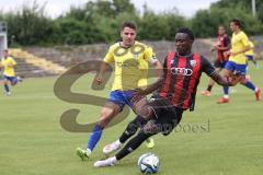 Bayernliga Nord - Saison 2024/25 - Freundschaftsspiel - FC Ingolstadt 04 II - FC Pipinsried - Jason Osei Tutu (Nr.11 - FCI U21) - Lobenhofer Benedikt gelb Pipinsried  - Foto: Meyer Jürgen