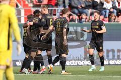 3. Liga; FC Ingolstadt 04 - MSV Duisburg; Tor Jubel Treffer 1:0 Jannik Mause (7, FCI) Moritz Seiffert (23, FCI) Bryang Kayo (48, FCI) Benjamin Kanuric (8, FCI) Sebastian Grönning (11, FCI) Simon Lorenz (32, FCI)