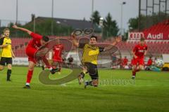 Bayernliga Süd - Saison 2021/2022 - FC Ingolstadt 04 II - SV Kirchanschöring - Gashi Egson (#7 FCI) - Vogel Maximilian Kirchanschöring - Foto: Meyer Jürgen