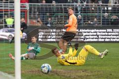 3. Liga; VfB Lübeck - FC Ingolstadt 04; Jannik Mause (7, FCI) läuft zum Tor Schuß 0:1 Hauptmann Marius ( VfB) stört, Torwart Klewin Philipp ( VfB)