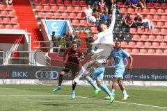 3.Liga - Saison 2022/2023 - FC Ingolstadt 04 -  SV Wehen Wiesbaden - Torwart Arthur Lyska (Nr.31 - SV Wehen Wiesbaden) - Pascal Testroet (Nr.37 - FCI) - Foto: Meyer Jürgen