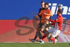 2024_1_20 - 3. Liga - Saison 2023/24 - HallescherFC - FC Ingolstadt 04 -  - Marcel Costly (Nr.22 - FC Ingolstadt 04) - Nico Hug (Nr.22 - HallescherFC ) - Foto: Meyer Jürgen