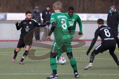 Freundschaftsspiel - Türk SV Ingolstadt - SV Manching - Saison 2023/23 - Mamadou Diallo grün Manching - Hugo da Silva Lopes #8 schwarz Türk SV - Foto: Meyer Jürgen