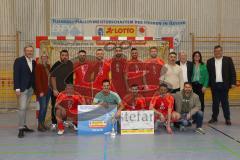 Lotto - Hallen - Bayerncup - Oberbayern -  Saison 2022/2023  - FC Fatih Ing - FC Penzberg - Finale - 1:0 - Siegerehrung - 1. Sieger FC Fatih Ingolstadt - jubel - Foto: Meyer Jürgen