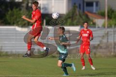 Bayernliga Nord - Saison 2023/2024 - FC Ingolstadt 04 - SSV Jahn Regensburg - Moritz Wiezorrek (Nr.15 - FCI U21) - Luis Bezjak grün Regensburg - Foto: Meyer Jürgen