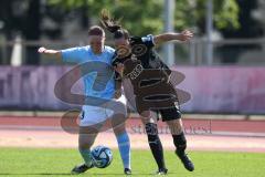 2. Fußball-Liga - Frauen - Saison 2023/2024 - FC Ingolstadt 04 - SG 99 Andernach - Leonie Stöhr (Nr.9 - Andernach) - Katharina Schmittmann (Nr.26 - FCI Frauen) - Foto: Meyer Jürgen