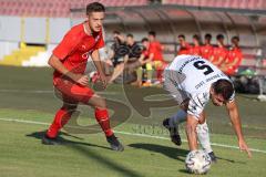 Bayernliga Süd - Saison 2022/2023 - FC Ingolstadt 04 -  TSV Dachau - Gashi Egson (Nr.9 - Fc Ingolstadt 04 II) - Kelmendi Arijanit weiss Dachau - Foto: Meyer Jürgen