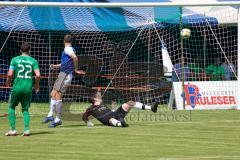 BZL - Oberbayern - SV Manching - TSV Rohrbach - Dr 1:1 Ausgleichstreffer durch Leon Hagen blau Rohrbach - jubel - Christian Kirzinger Torwart Manching - Daniel Spies (#22 Manching) - Foto: Jürgen Meyer