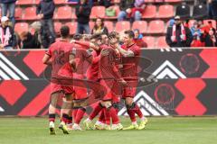 3. Liga; FC Ingolstadt 04 - 1. FC Saarbrücken; Tor Jubel Treffer 2:1 Yann Sturm (7, FCI) Fredrik Carlsen (8, FCI) Jonas Scholz (15, FCI) Linus Rosenlöcher (19, FCI) Marcel Costly (22, FCI) Max Besuschkow (17, FCI) Max Plath (14 FCI)