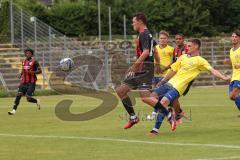 Bayernliga Nord - Saison 2024/25 - Freundschaftsspiel - FC Ingolstadt 04 II - FC Pipinsried - Florian Pollak (Nr.14 - FCI U21) - Mario Götzendörfer gelb Pipinsried  - Foto: Meyer Jürgen