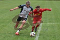 Kreisliga- Saison 2024/25- TSV Kösching - TSV Ober./Unterh.stadt-  - Amadeus Taubert weiss Ober-/Unterh.stadt  - Pablo Krantz Blanco rot Kösching - Foto: Meyer Jürgen
